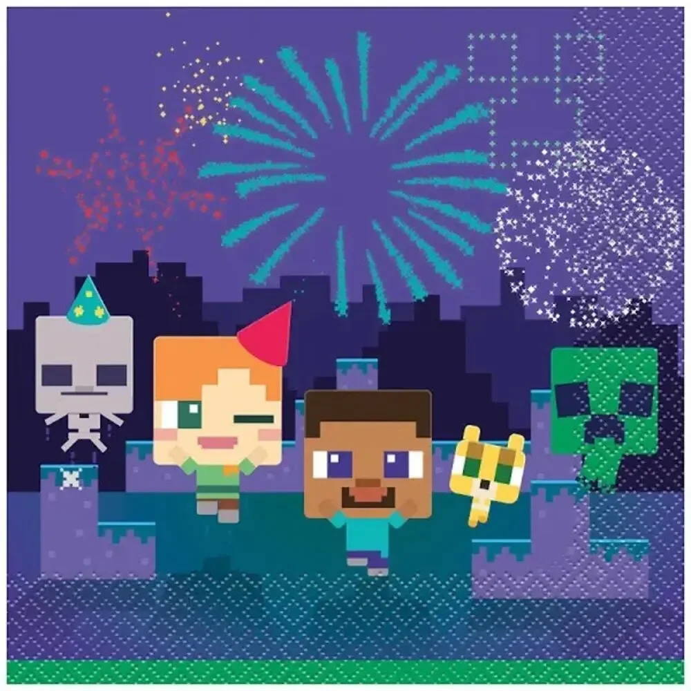 Minecraft Party Kit for 8 Birthday Tableware Set Plates Cups Napkins‎ NEW-NIB!!